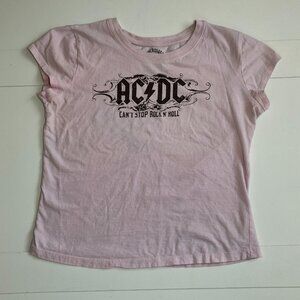 Rockware AC/DC Pink Band T-Shirt | Youth/Girls XL | Y2K Vintage‎ Grunge Indie